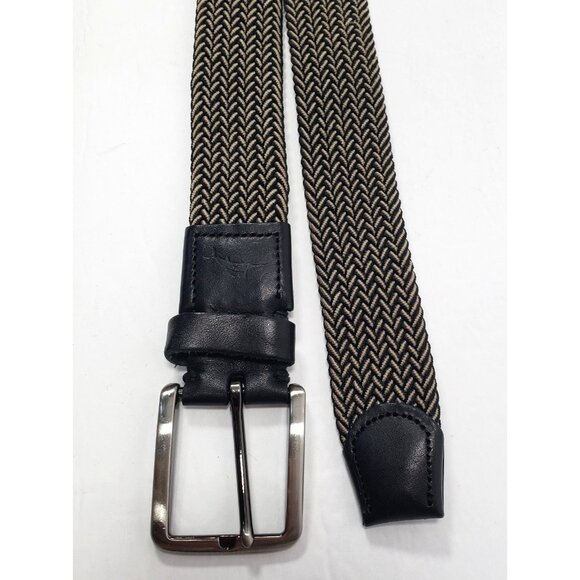 Tommy Bahama Belt Men's Sz Large/XLarge Braided Stretch & Leather Silver Buckle - Picture 3 of 6